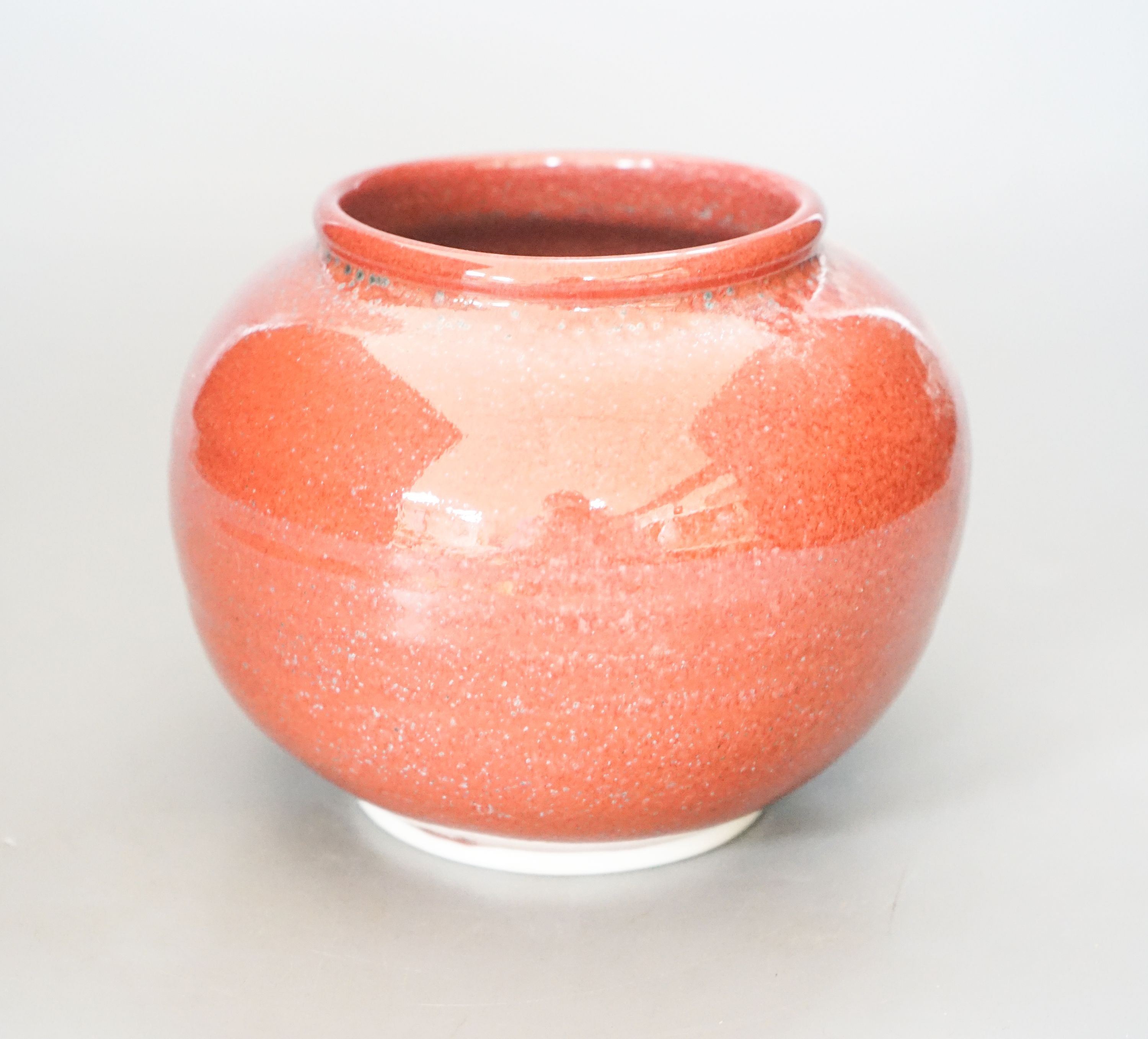 Gareth Mason (b.1965), a copper red glazed globular vase 12cm